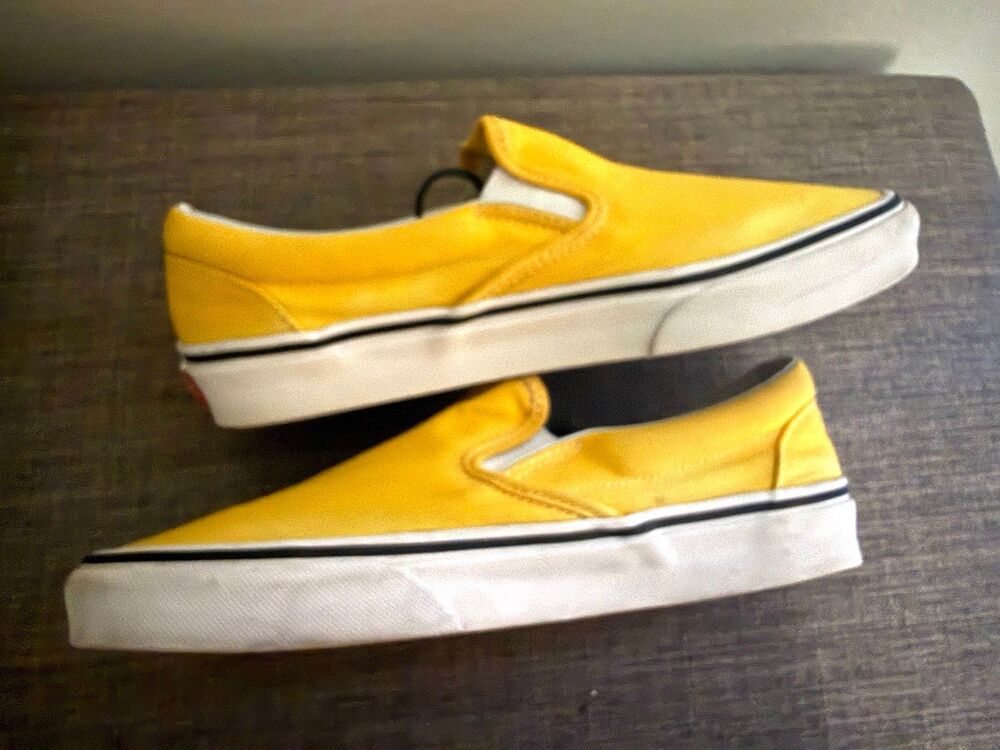 Men’s Vans Yellow Classic Slip On Sneakers Size Men 6.5 Women’s 8 *Read* - Picture 9 of 10
